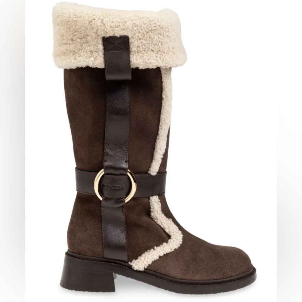 See by Chloe New Ring Knee High Riding Boots Womens - Brown - 40